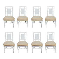Faux Bamboo White Chair Set