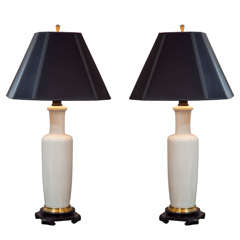 Pair of Ivory Porcelain Table lamps