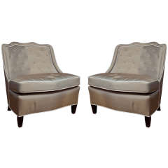 Pair of Dorothy Draper Slipper Chairs