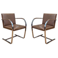 Pair of Mies Van Der Rohe for Knoll Brno Chairs