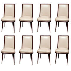 French Art Deco Dining Chairs Set of 8