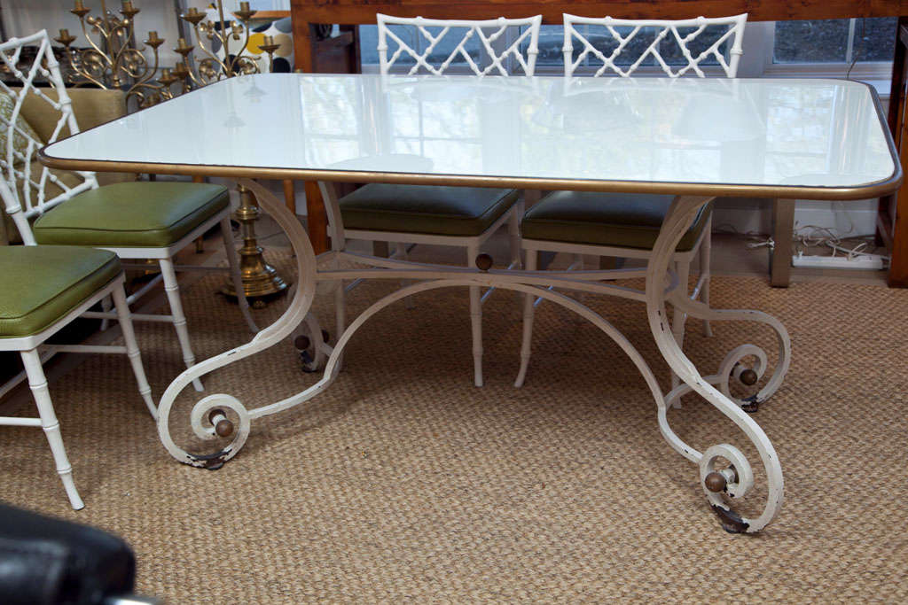 French Milk Glass Dining Table at 1stdibs