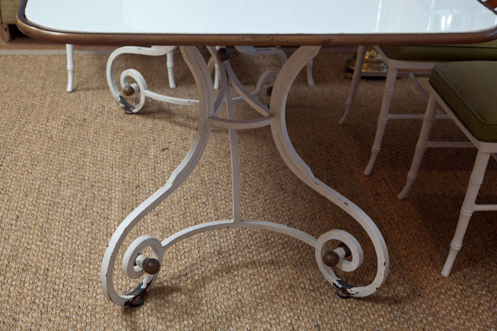 French Milk Glass Dining Table at 1stDibs