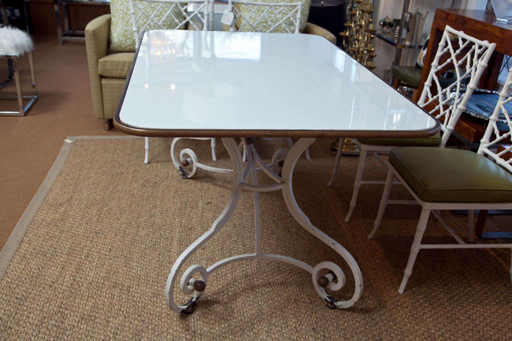 French Milk Glass Dining Table at 1stDibs