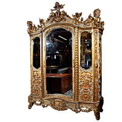Antique Highly Carved French Armoire