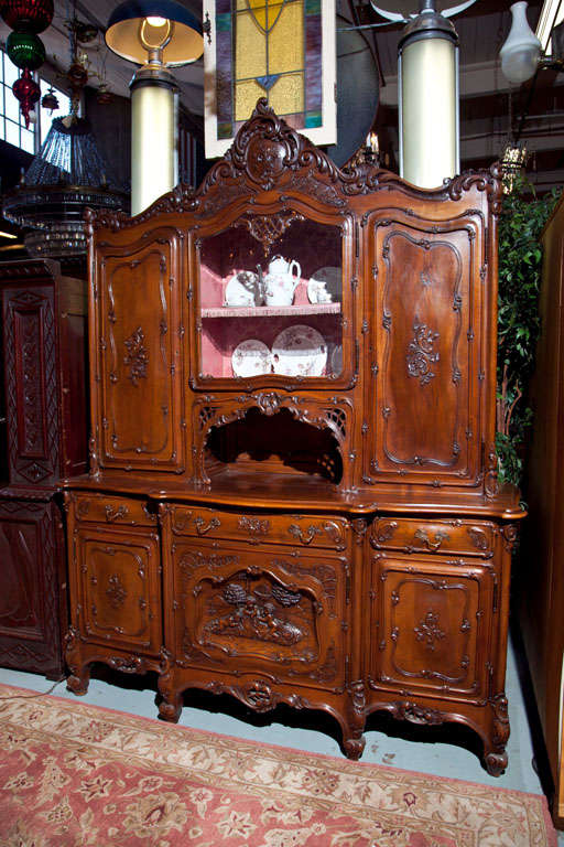 Walnut Louis XV Style Breakfront