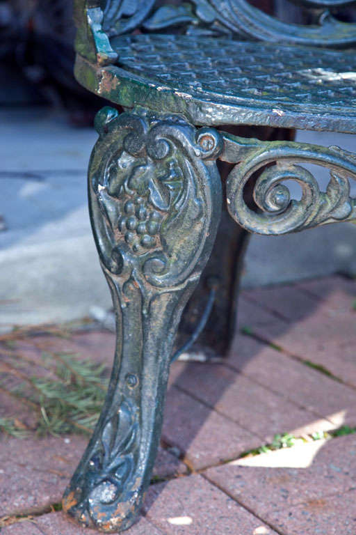20th Century Antique Cast Iron Garden Bench
