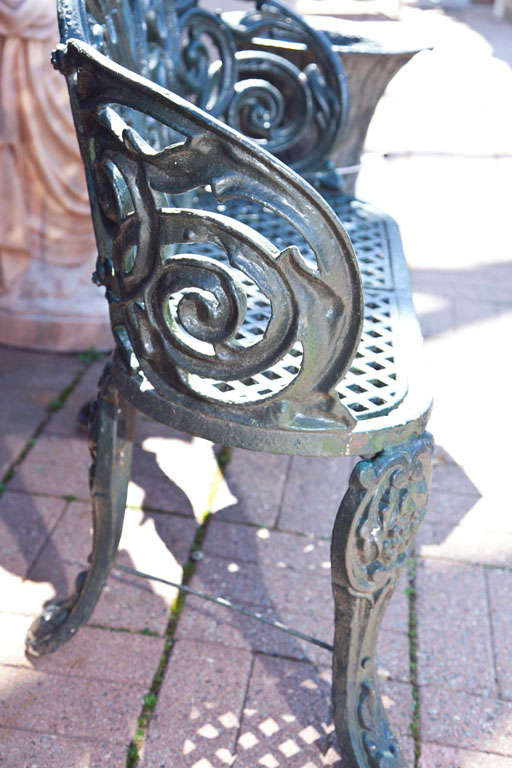 Antique Cast Iron Garden Bench 5