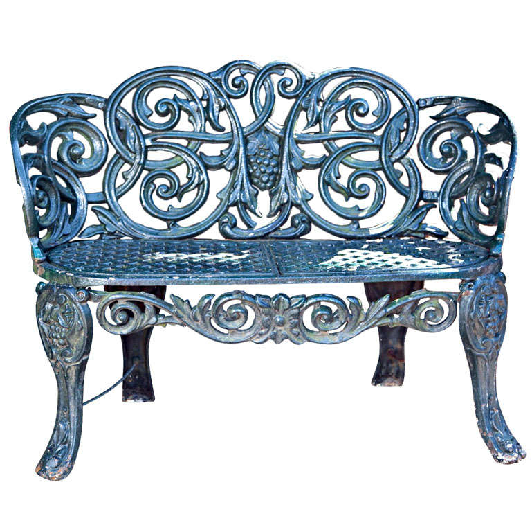 Antique Cast Iron Garden Bench