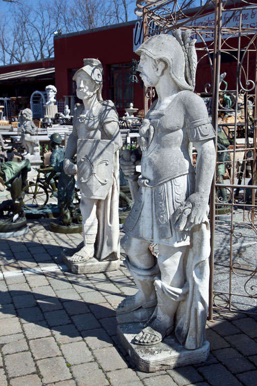 Pair of Stone Figures of Roman Soldiers For Sale at 1stdibs