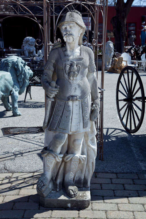 Pair of Stone Figures of Roman Soldiers For Sale at 1stdibs