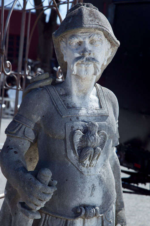 Pair of Stone Figures of Roman Soldiers For Sale at 1stdibs