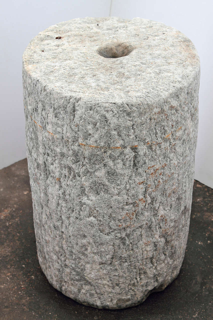 South Asian Granite Turf Roller as Pedestal or Table Base