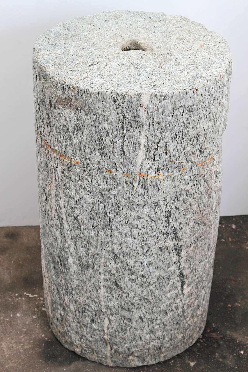 South Asian Granite Turf Roller as Garden Pedestal 6