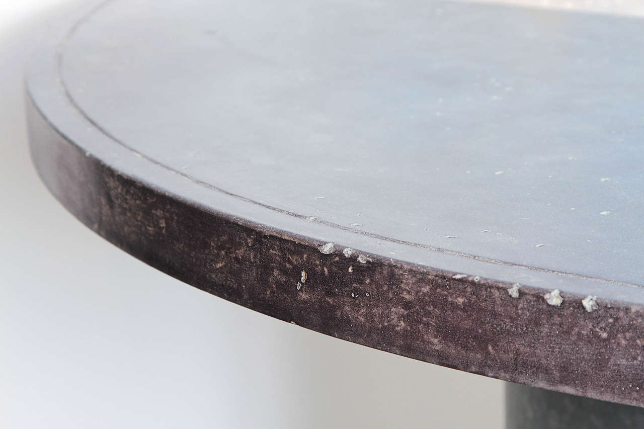 French Wine Storage Barrel with Ebonized Limestone as Industrial Center Table 3