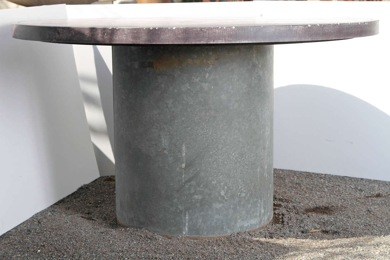 French Wine Storage Barrel with Ebonized Limestone as Industrial Center Table 5