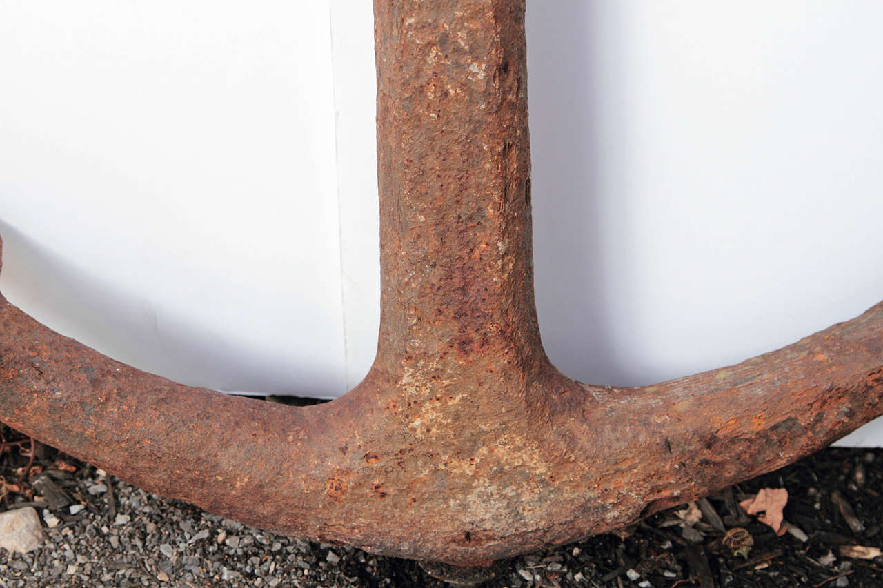 Early 20th Century Cast Iron French Ship's Anchor