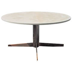 Industrial Limestone-Top Dining Table