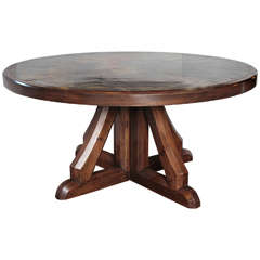Zinc Top with Reclaimed Pine Base as Dining Table