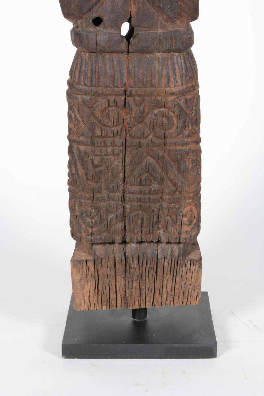 Contemporary Indonesian Hand-Carved Wood Figure For Sale