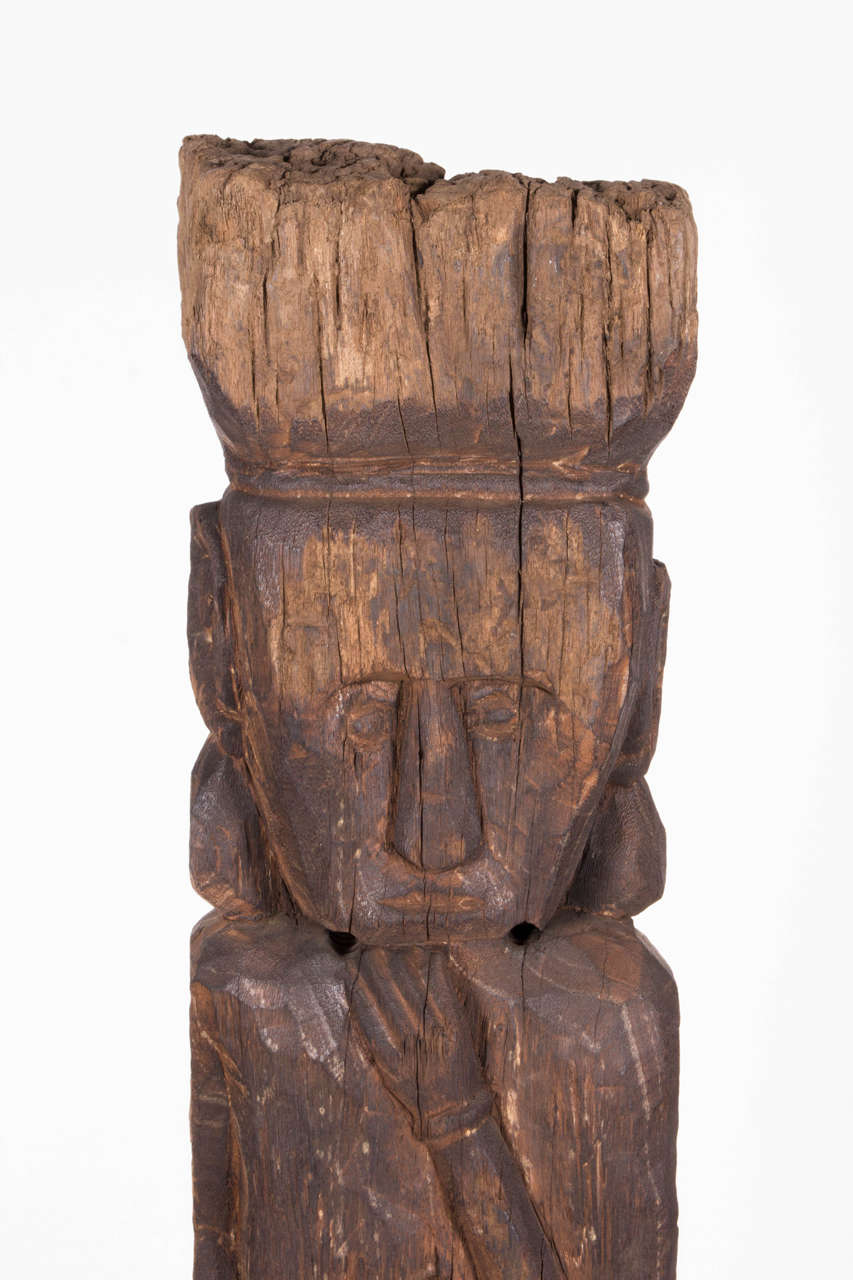 Indonesian Hand-Carved Wood Figure For Sale 4
