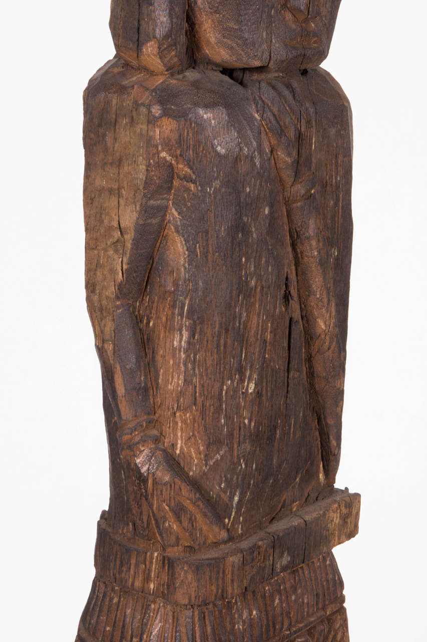 Indonesian Hand-Carved Wood Figure For Sale 5