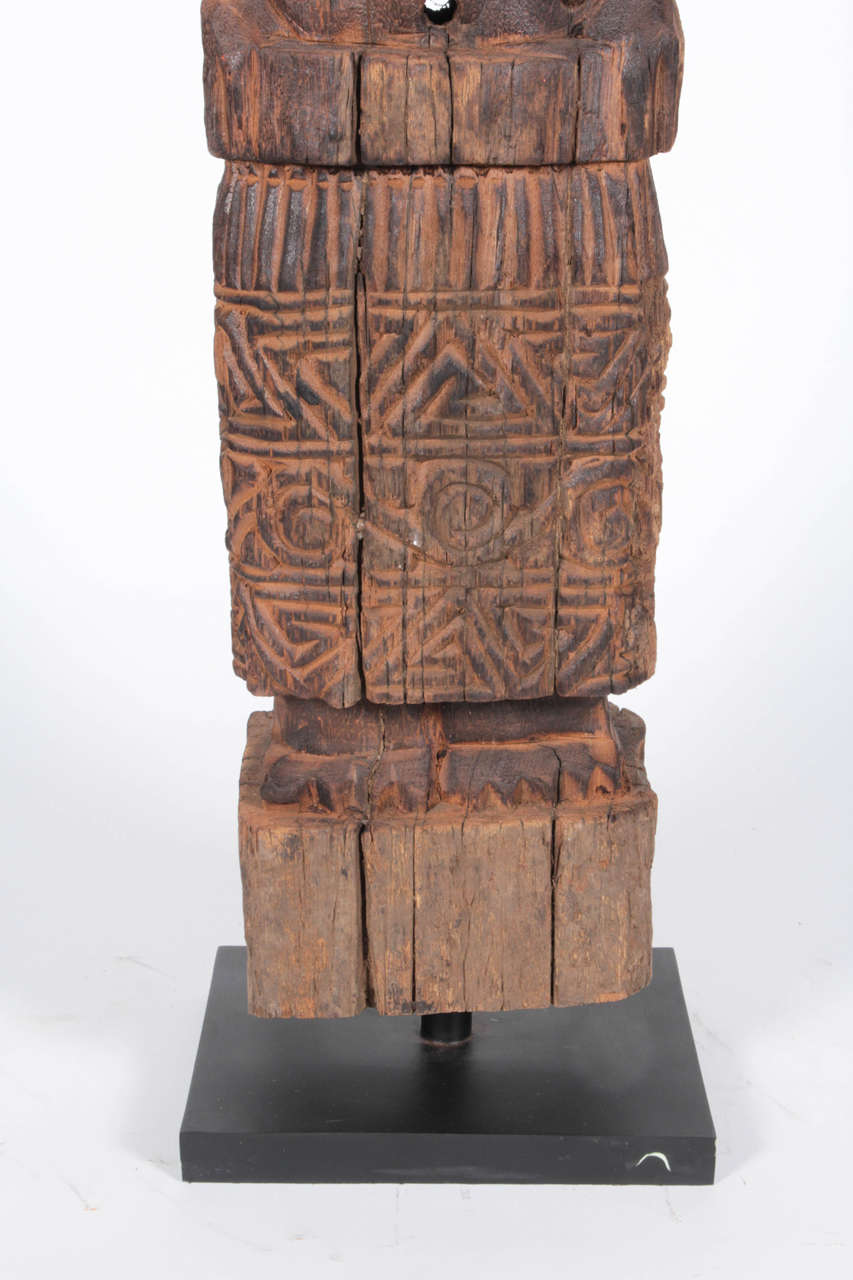 Contemporary Indonesian Hand-Carved Wood Figure For Sale