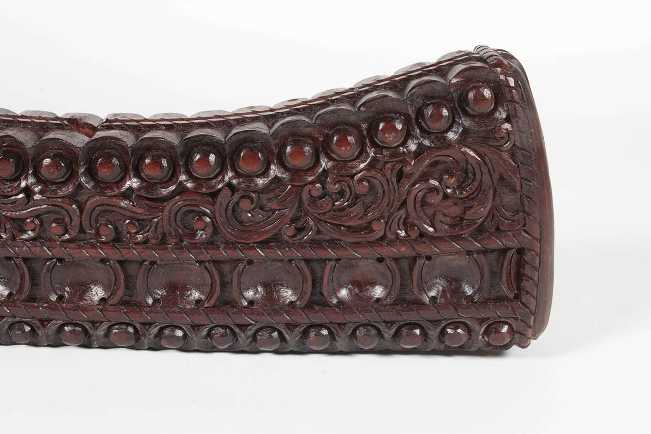 Indonesian Balinese Wood Carved Candleholder For Sale