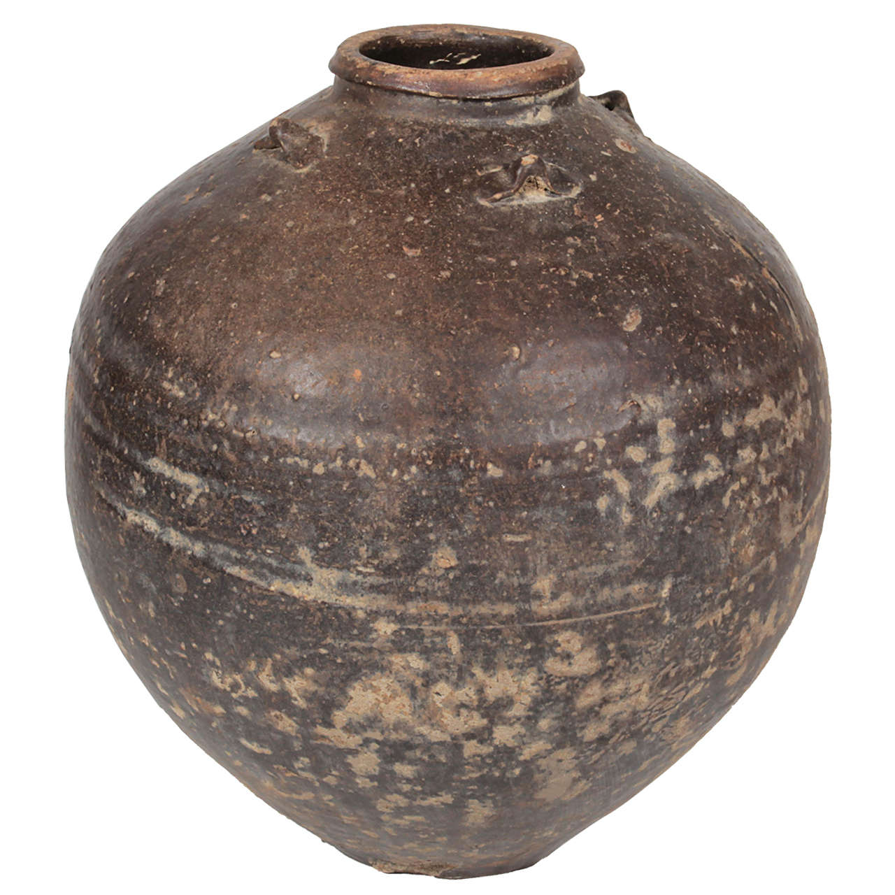 Antique Round Kalimantan Ceramic Pot For Sale