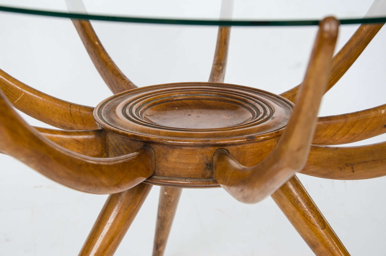 Glass Circular 'Spider' Table by Carlo di Carli
