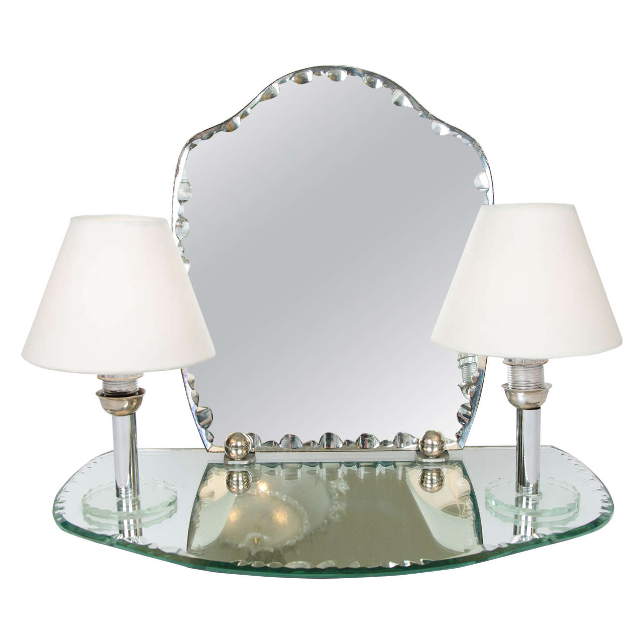 1950s Dressing Table Mirror with Integral Lights