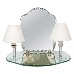 1950s Dressing Table Mirror with Integral Lights