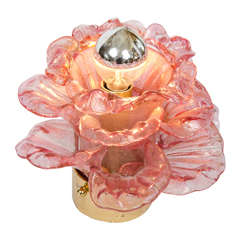 Barovier & Toso Pink Flower Table Lamp