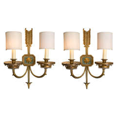 1930s French "Times Arrow" Wall Lights