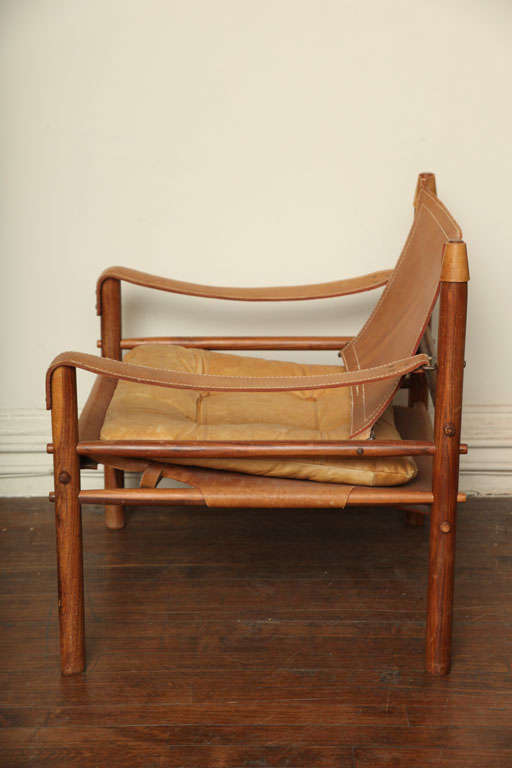 Swedish Arne Norell Safari Leather Chair