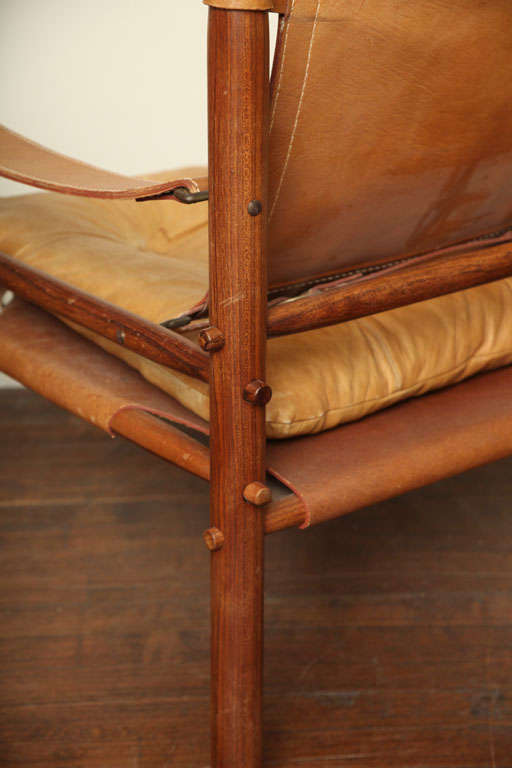Rosewood Arne Norell Safari Leather Chair