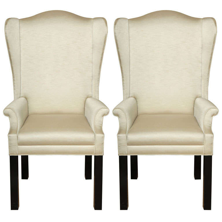 Pair of wingback "host and Hostess" chairs