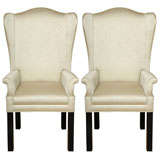Pair of wingback "host and Hostess" chairs