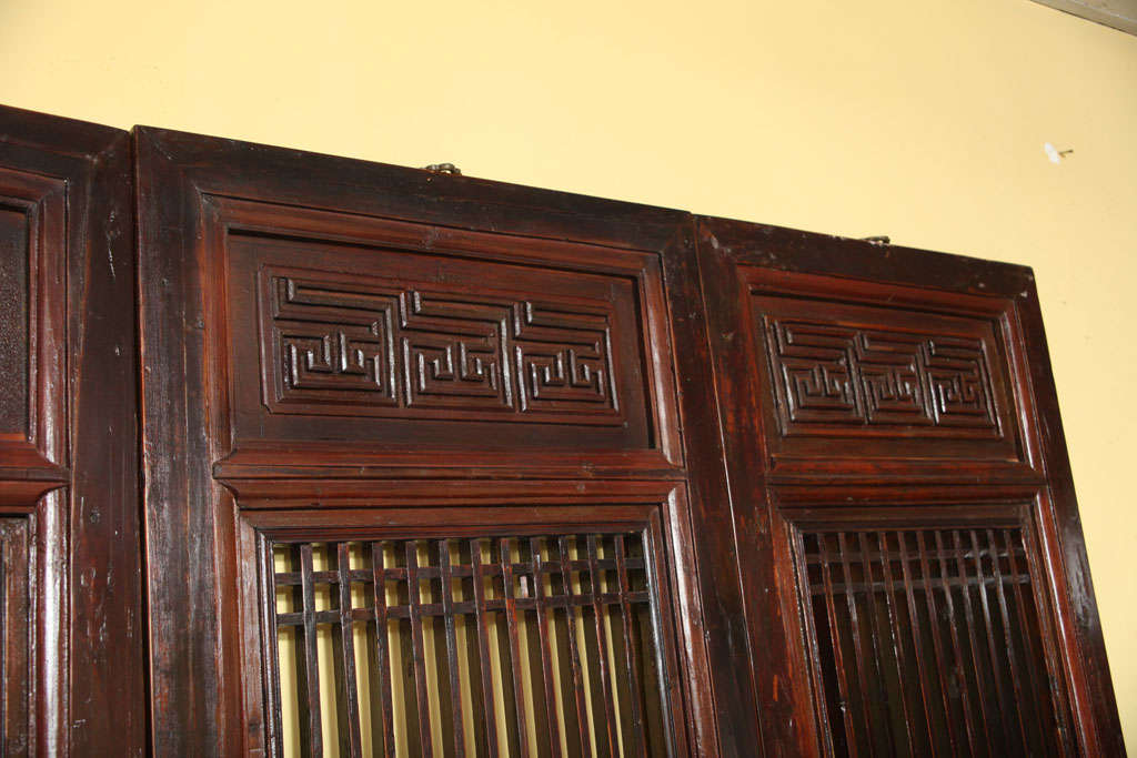 Set of Six 19th Century Original Lacquered Finish Elmwood Door Panels For Sale 4