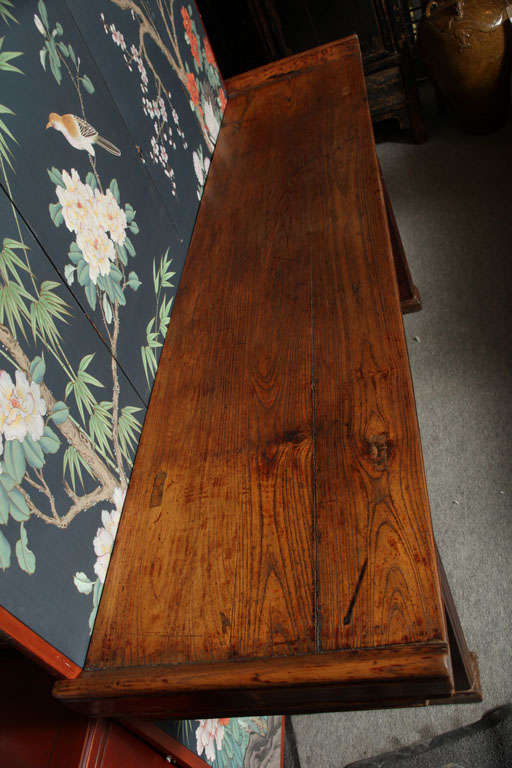 Mid 19th Century Chinese Carved Elmwood Console Table with Original Finish 7