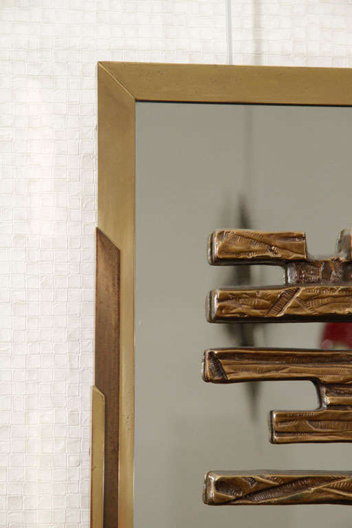 italien Miroir en bronze Benny Luciano Frigerio en vente