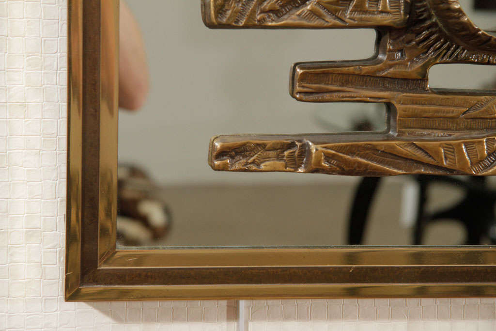 Miroir en bronze Benny Luciano Frigerio Excellent état - En vente à New York, NY