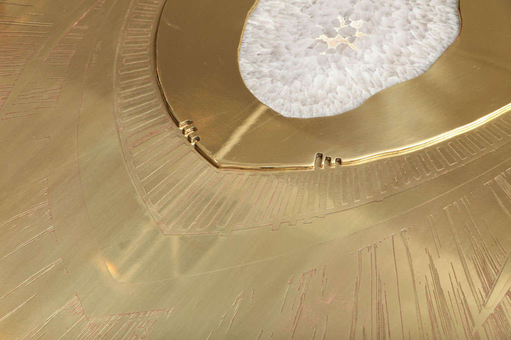 Brass coffee table by Willy Daro (Iris' Eye) 6