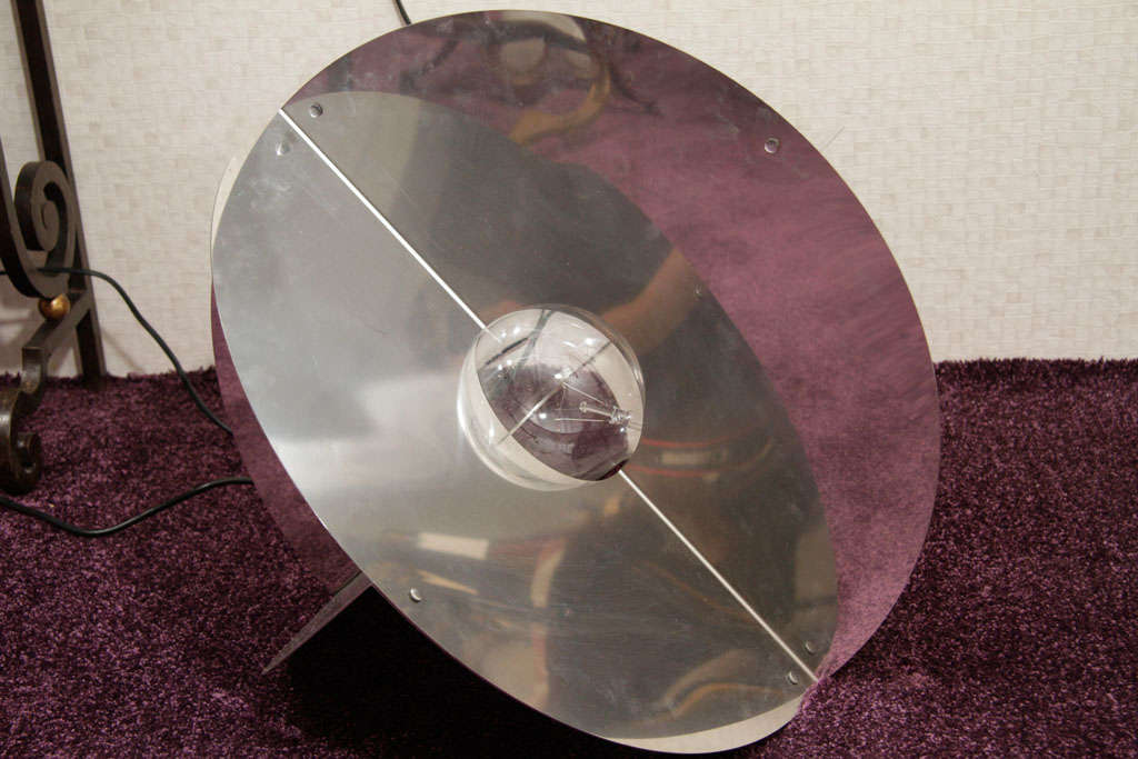 Pair of Stainless Steel Lamps (Luna Model) by Ronaldo Cutini