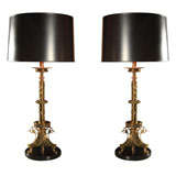 Pair of Napoleon III Candlestick Lamps