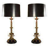 Pair of Napoleon III Candlestick Lamps