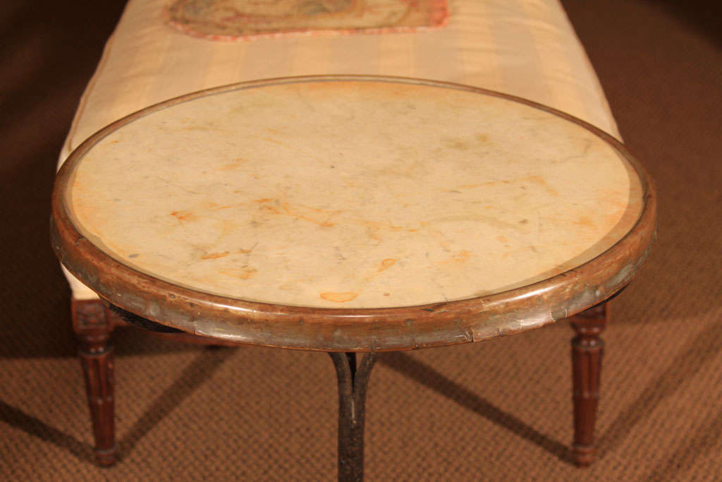 19th Century French Bistro Table with Marble Top