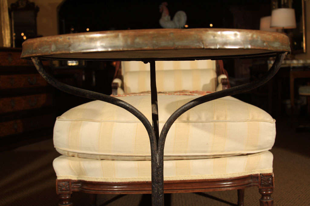 Iron French Bistro Table with Marble Top