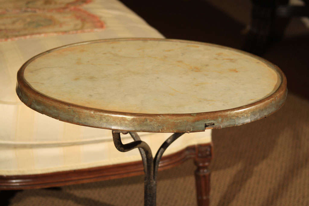 French Bistro Table with Marble Top 1