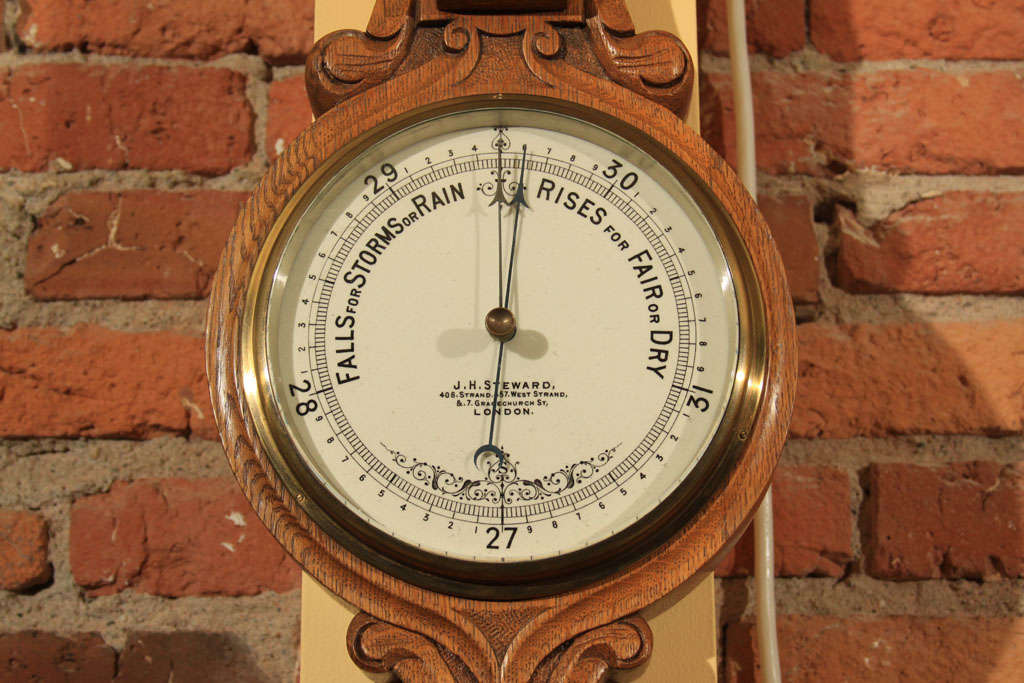 Oak English Barometer by London Maker